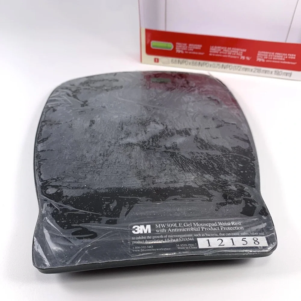 3M MW310LE Precise Mouse Pad Gel Wrist Rest Black NEW NOS Office Comfort Pad